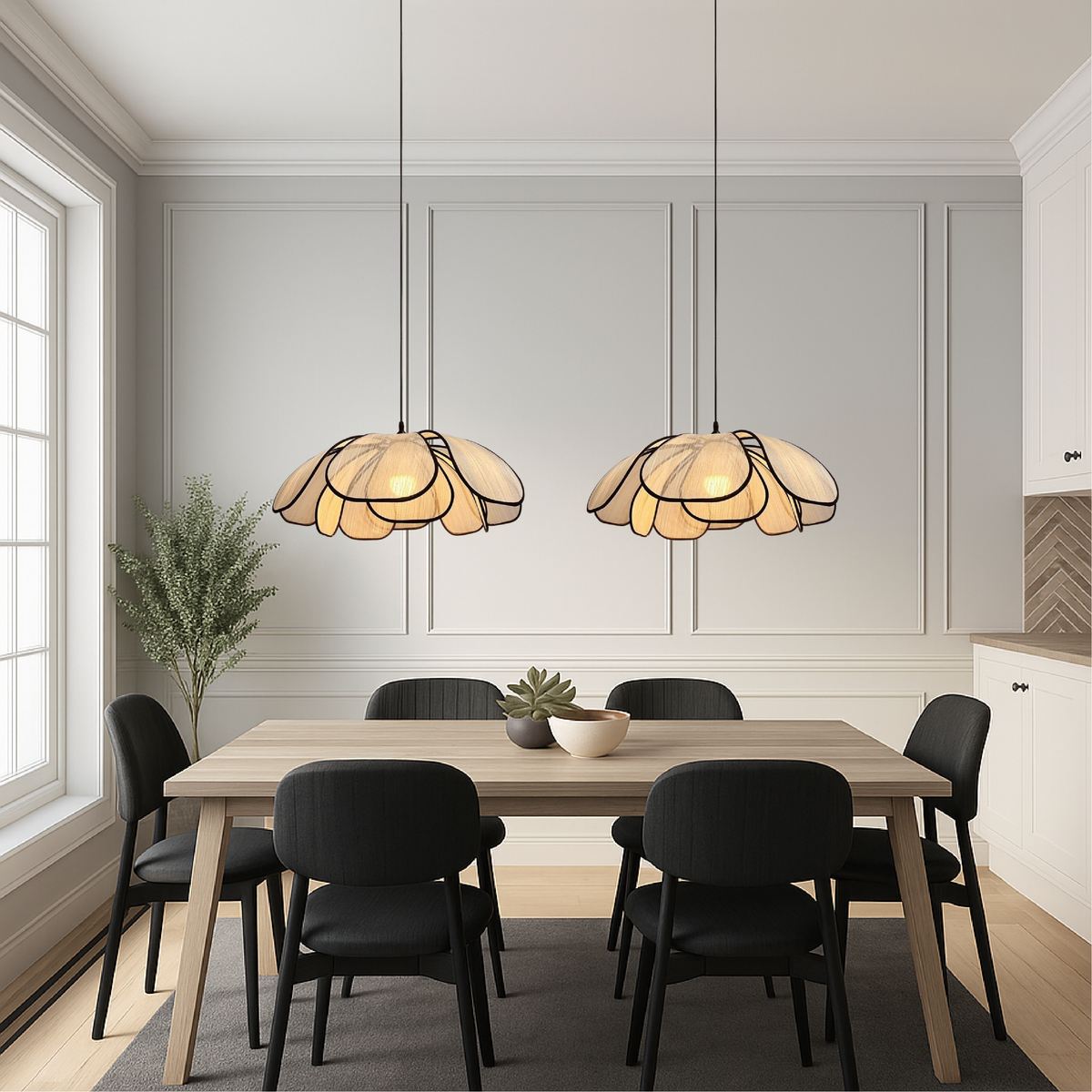 Wooden Flower Pendant Light Scandinavian Design-Lighting > Pendant Lights-casanuva-casanuva