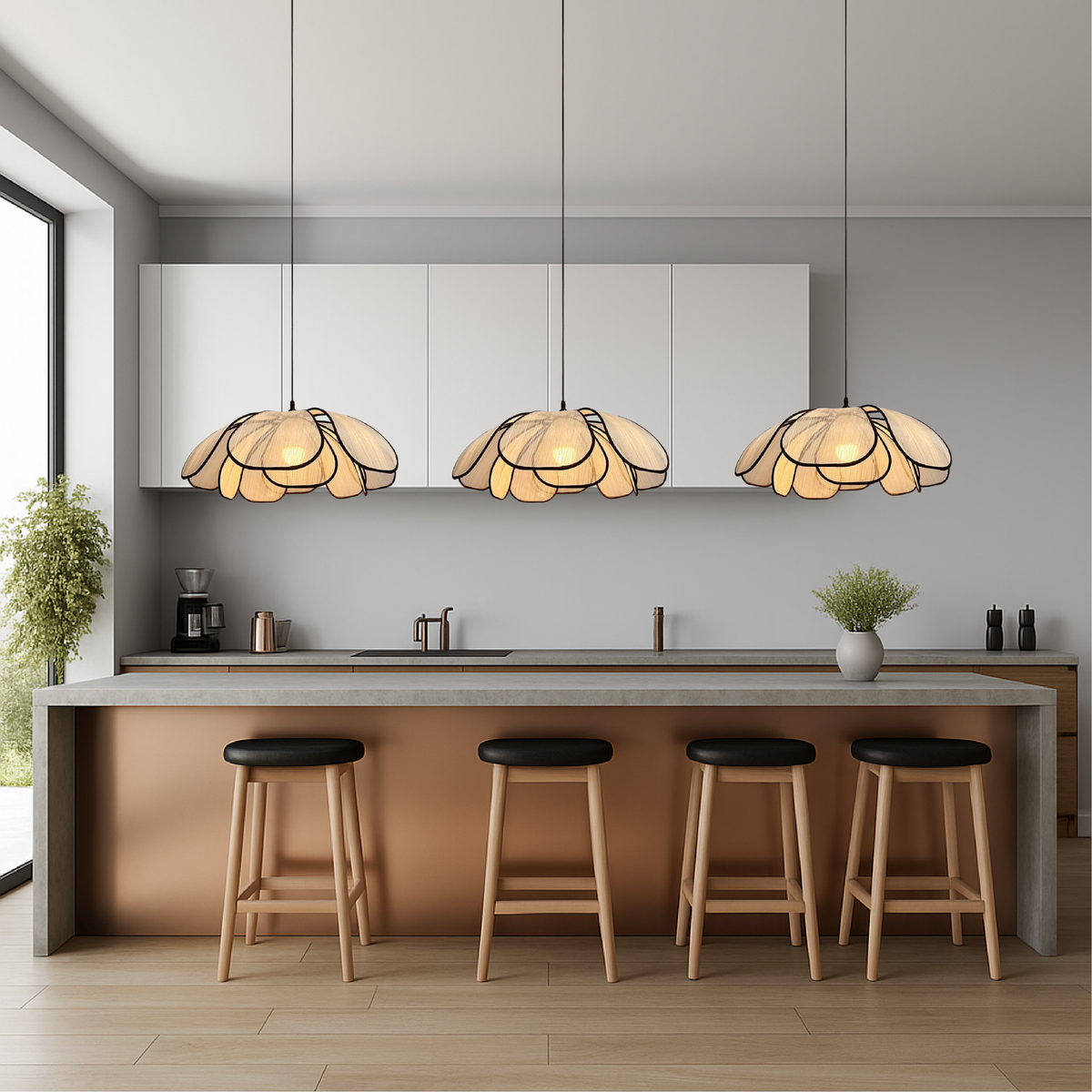 Wooden Flower Pendant Light Scandinavian Design-Lighting > Pendant Lights-casanuva-casanuva