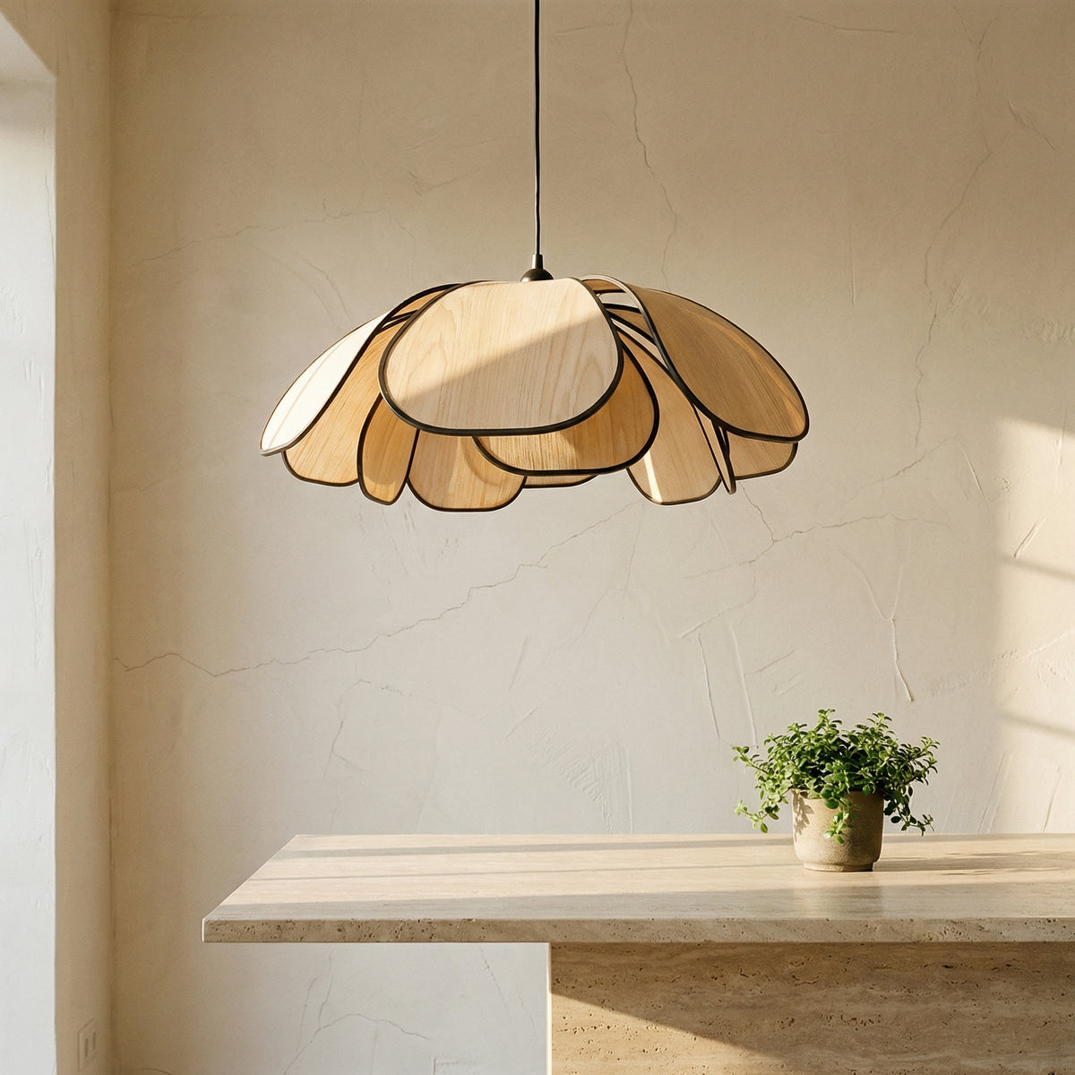 Wooden Flower Pendant Light Scandinavian Design-Lighting > Pendant Lights-casanuva-casanuva
