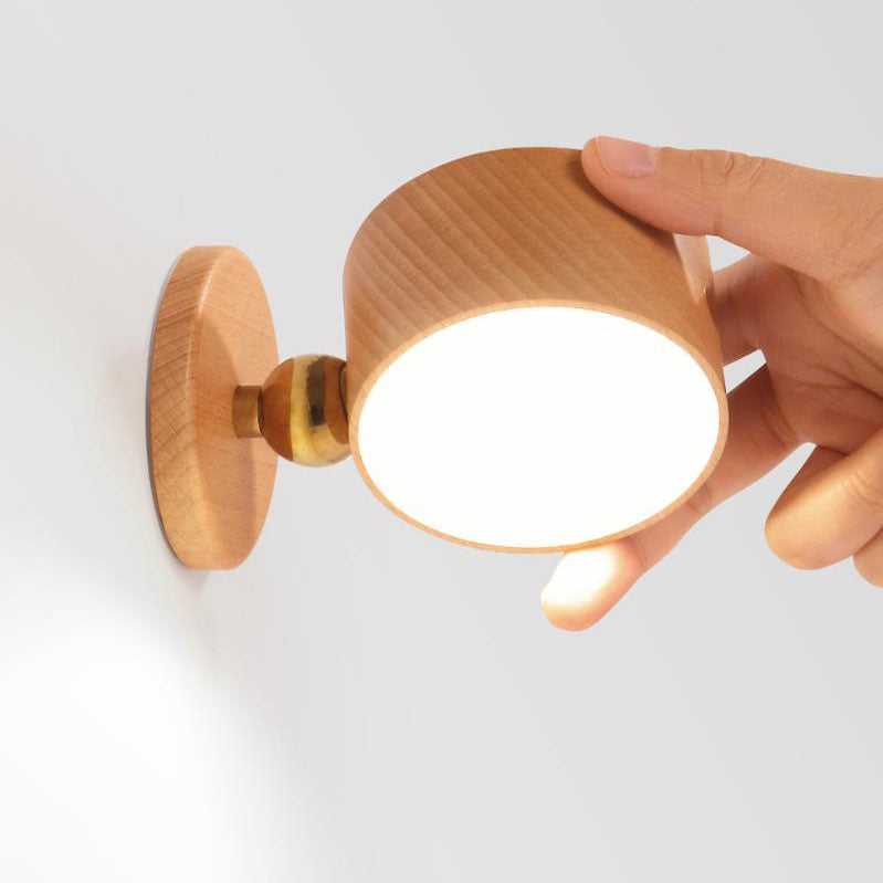 Wooden LED Night Light Rechargeable Touch Magnetic Wall Sconce Lamp-Lighting > Ambient Lighting-casanuva-casanuva