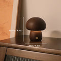 Wooden Mushroom Table Lamp-Lighting > Table Lamps-casanuva-Dark Brown (Small)-casanuva