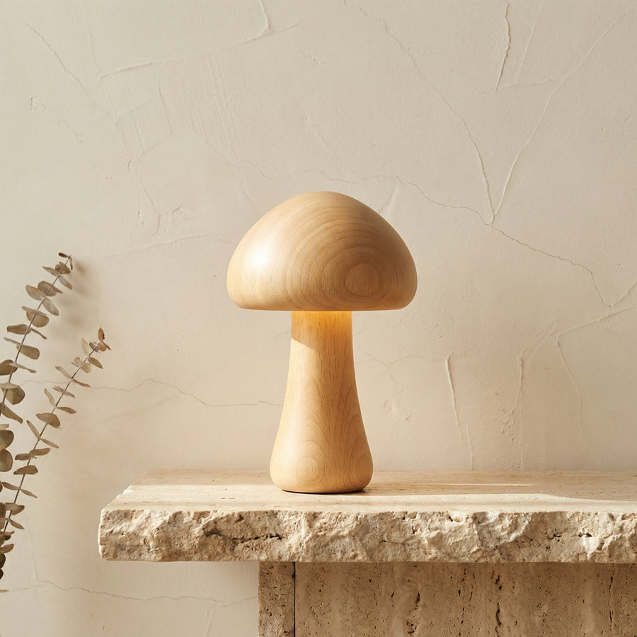 Wooden Mushroom Table Lamp-Lighting > Table Lamps-casanuva-casanuva