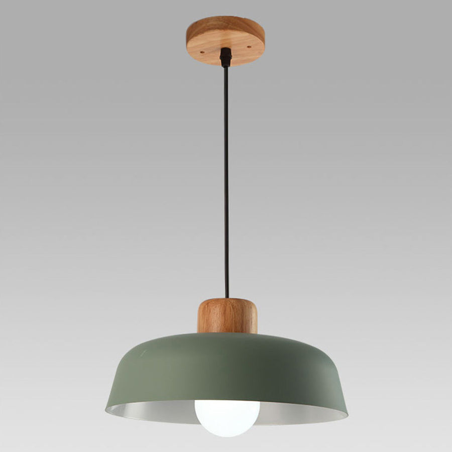 Wooden Pendant Light Nordic Style-Lighting > Pendant Lights-casanuva-Green-D30*H14cm-casanuva