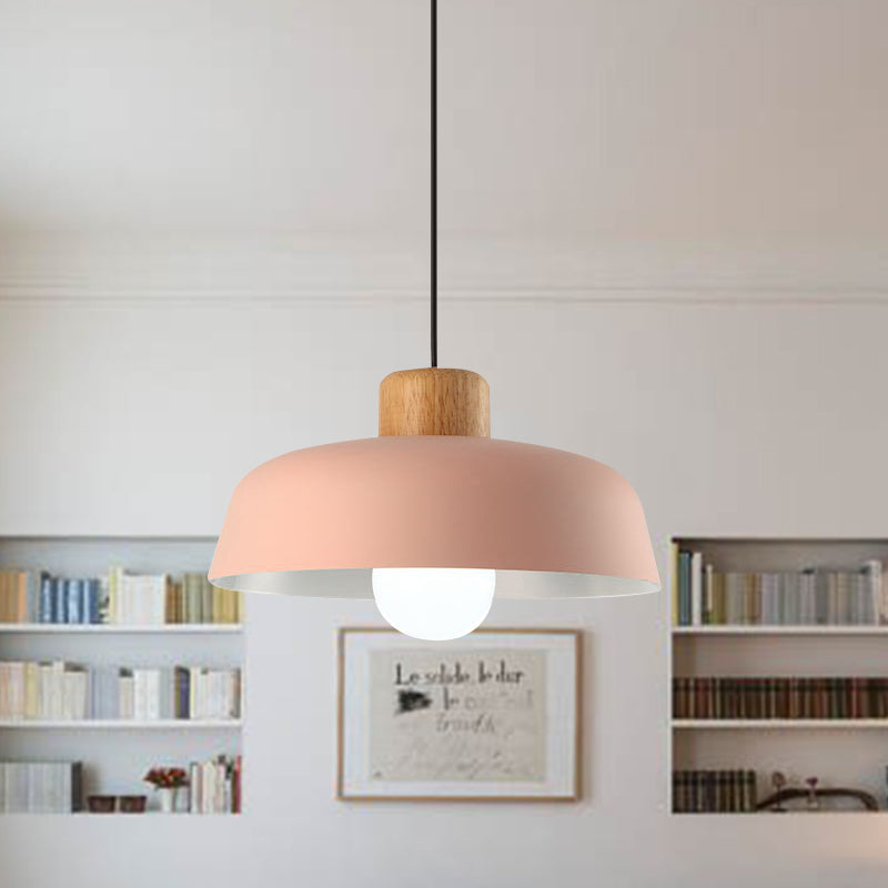 Wooden Pendant Light Nordic Style-Lighting > Pendant Lights-casanuva-Pink-D30*H14cm-casanuva