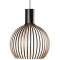 Wooden Pendant Light with Cage Shade Design-Lighting > Pendant Lights-casanuva-Black outside-23cm-casanuva