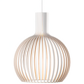Wooden Pendant Light with Cage Shade Design-Lighting > Pendant Lights-casanuva-White outside-23cm-casanuva