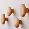 Wooden Round Wall Hooks Set for Coat and Hat Storage-Home Decor > Decorative Accessories-casanuva-casanuva