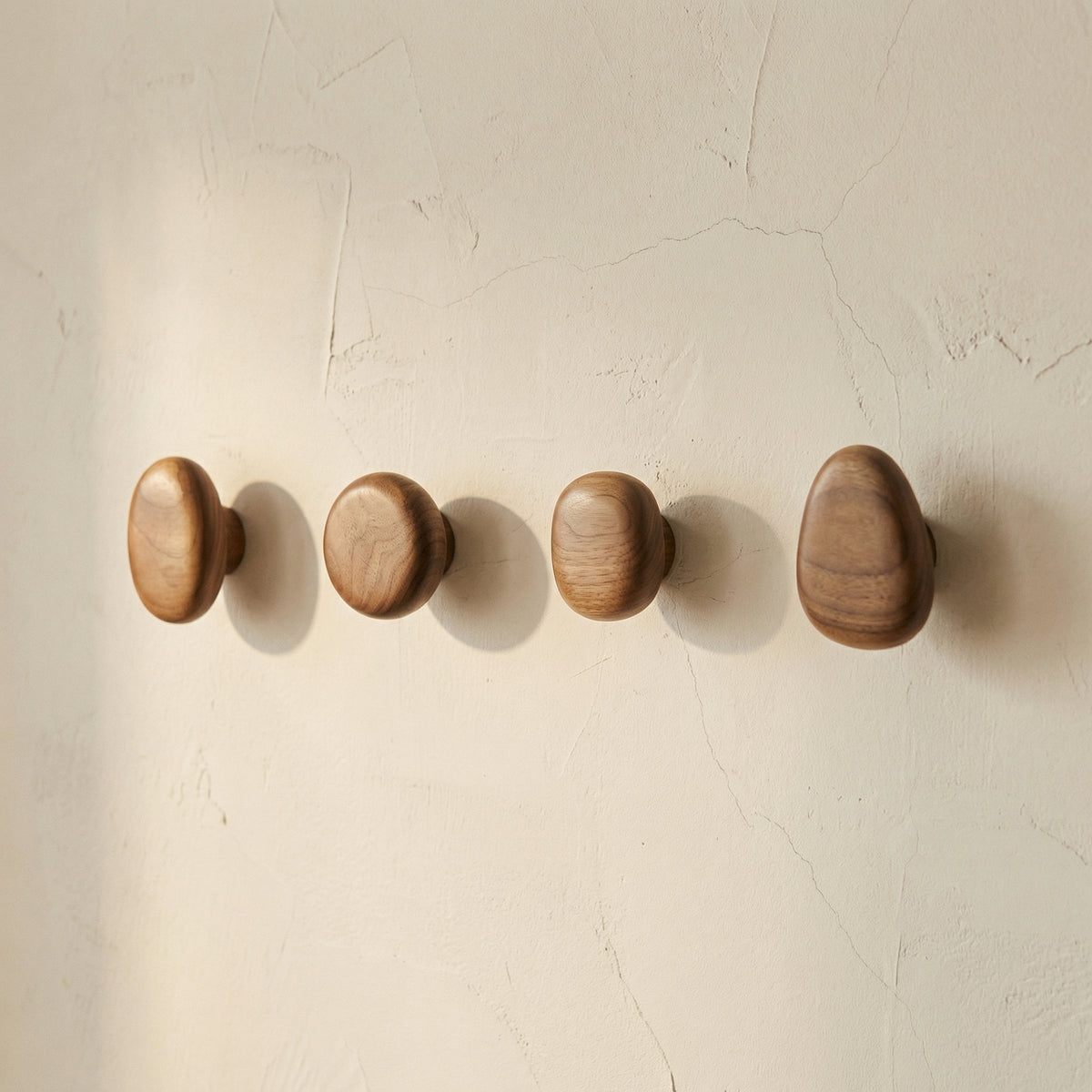 Wooden Round Wall Hooks Set for Coat and Hat Storage-Home Decor > Decorative Accessories-casanuva-casanuva