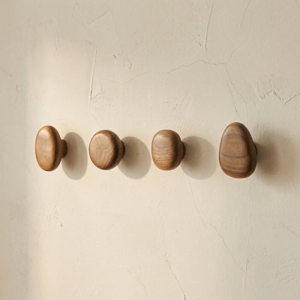 Wooden Round Wall Hooks Set for Coat and Hat Storage-Home Decor > Decorative Accessories-casanuva-casanuva