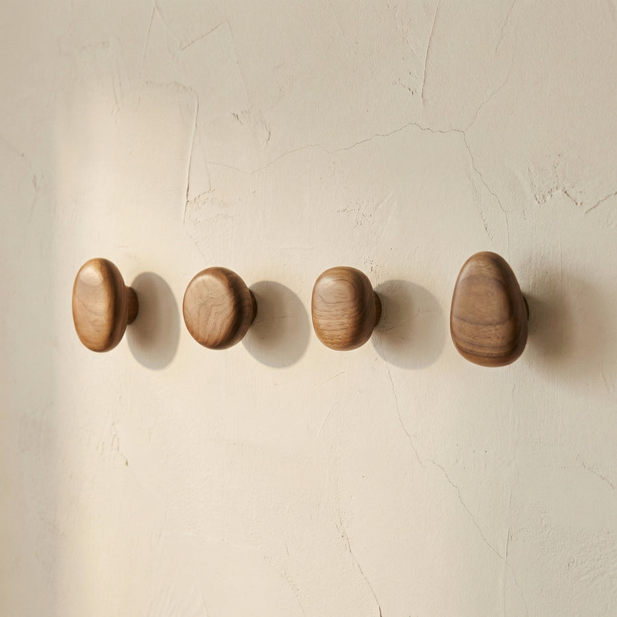 Wooden Round Wall Hooks Set for Coat and Hat Storage-Home Decor > Decorative Accessories-casanuva-casanuva