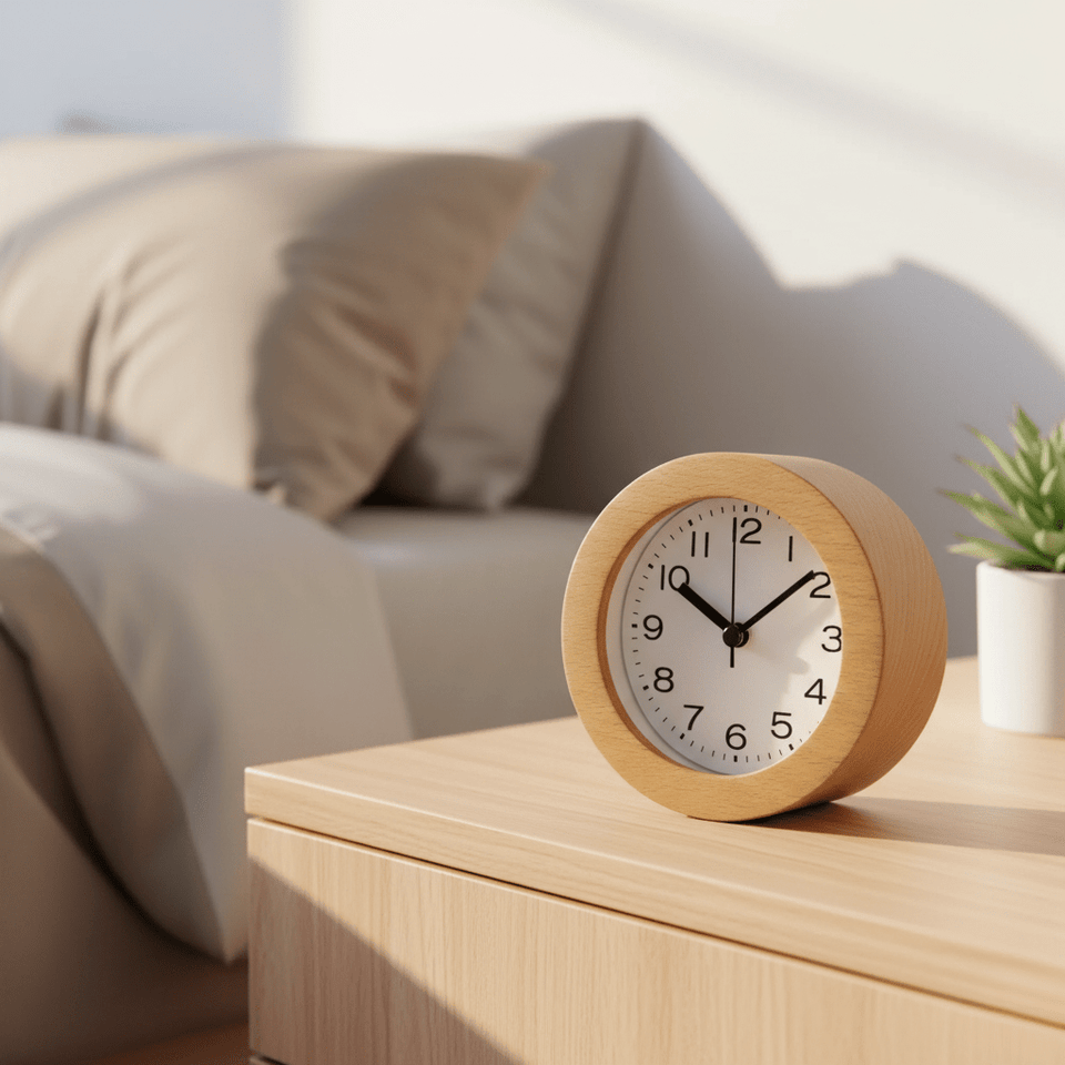 Wooden Silent Alarm Clock for Cozy Bedrooms-Home Decor > Clocks-casanuva-Natural Wood-casanuva