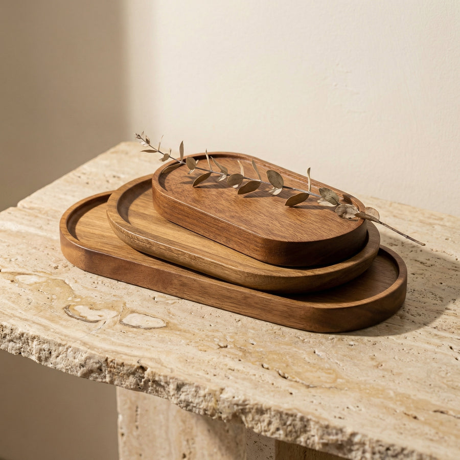 Wooden Tray Handcrafted Natural Design for Coffee Moments-Kitchen & Dining > Tableware-casanuva-casanuva