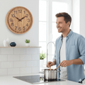 Wooden Wall Clock 30 cm Quiet Natural Design-Home Decor > Clocks-casanuva-casanuva