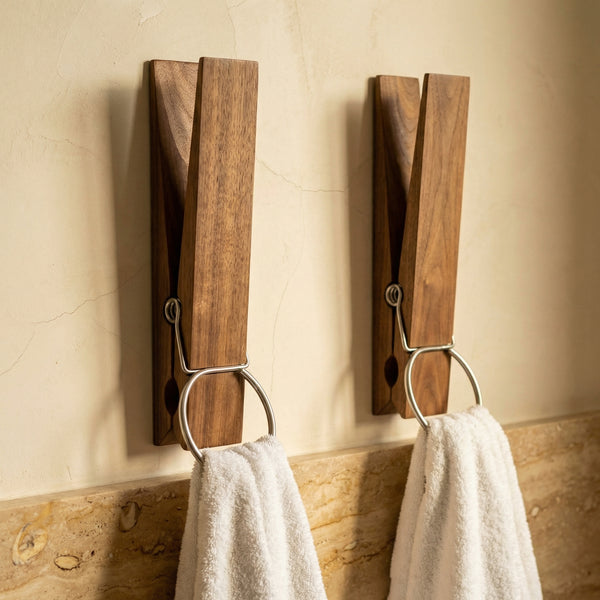 Wooden Wall Hook Set Sculptural Design for Stylish Interiors-Home Decor > Decorative Accessories-casanuva-casanuva