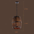 Wooden Wine Barrel Pendant Light 1-Light Fixture-Lighting > Pendant Lights-casanuva-casanuva
