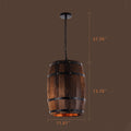 Wooden Wine Barrel Pendant Light 1-Light Fixture-Lighting > Pendant Lights-casanuva-casanuva