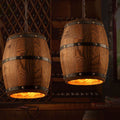 Wooden Wine Barrel Pendant Light 1-Light Fixture-Lighting > Pendant Lights-casanuva-casanuva