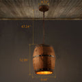 Wooden Wine Barrel Pendant Light 1-Light Fixture-Lighting > Pendant Lights-casanuva-casanuva
