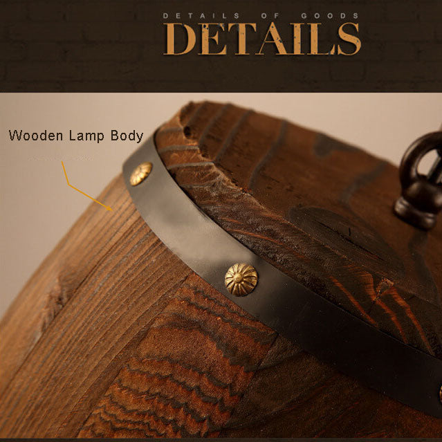 Wooden Wine Barrel Pendant Light 1-Light Fixture-Lighting > Pendant Lights-casanuva-casanuva