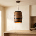 Wooden Wine Barrel Pendant Light 1-Light Fixture-Lighting > Pendant Lights-casanuva-casanuva