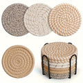 Woven Coaster Set 8-piece Heat Resistant Anti-Calcium for Cups Pots and Plates-Kitchen & Dining > Coasters-casanuva-casanuva