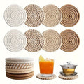 Woven Coaster Set 8-piece Heat Resistant Anti-Calcium for Cups Pots and Plates-Kitchen & Dining > Coasters-casanuva-casanuva