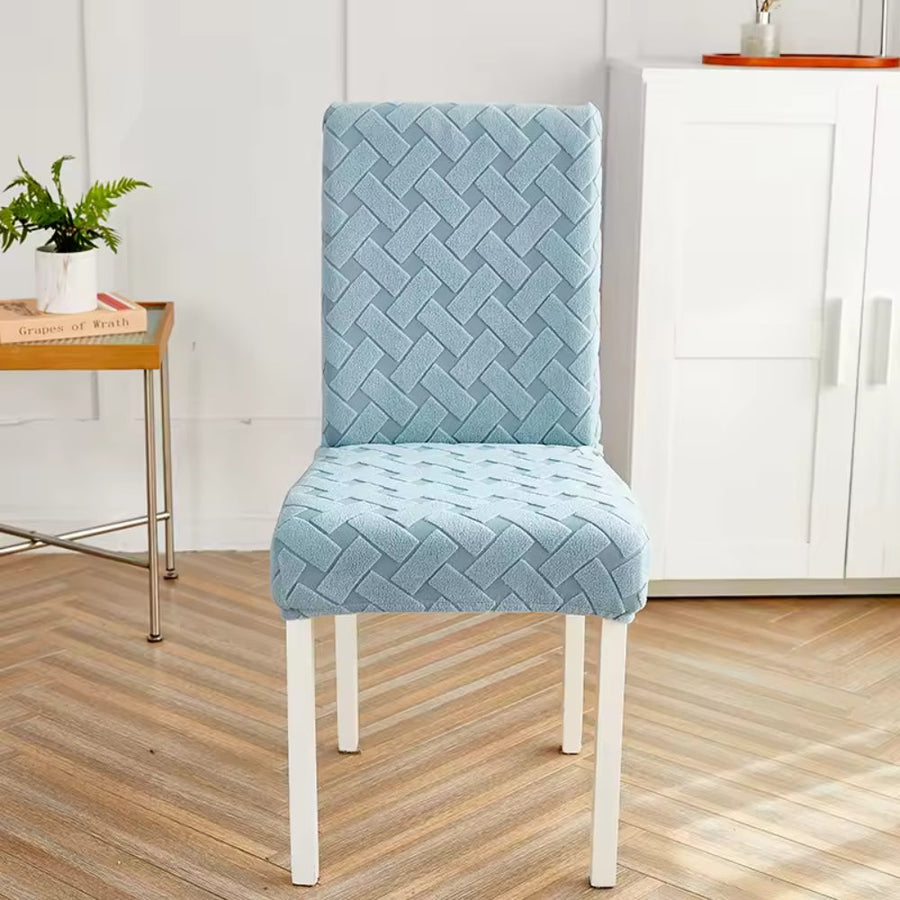 Woven Jacquard Chair Cover Washable Stretch Fabric-Covers & Textiles > Chair Covers-casanuva-Sky Mist Blue-casanuva