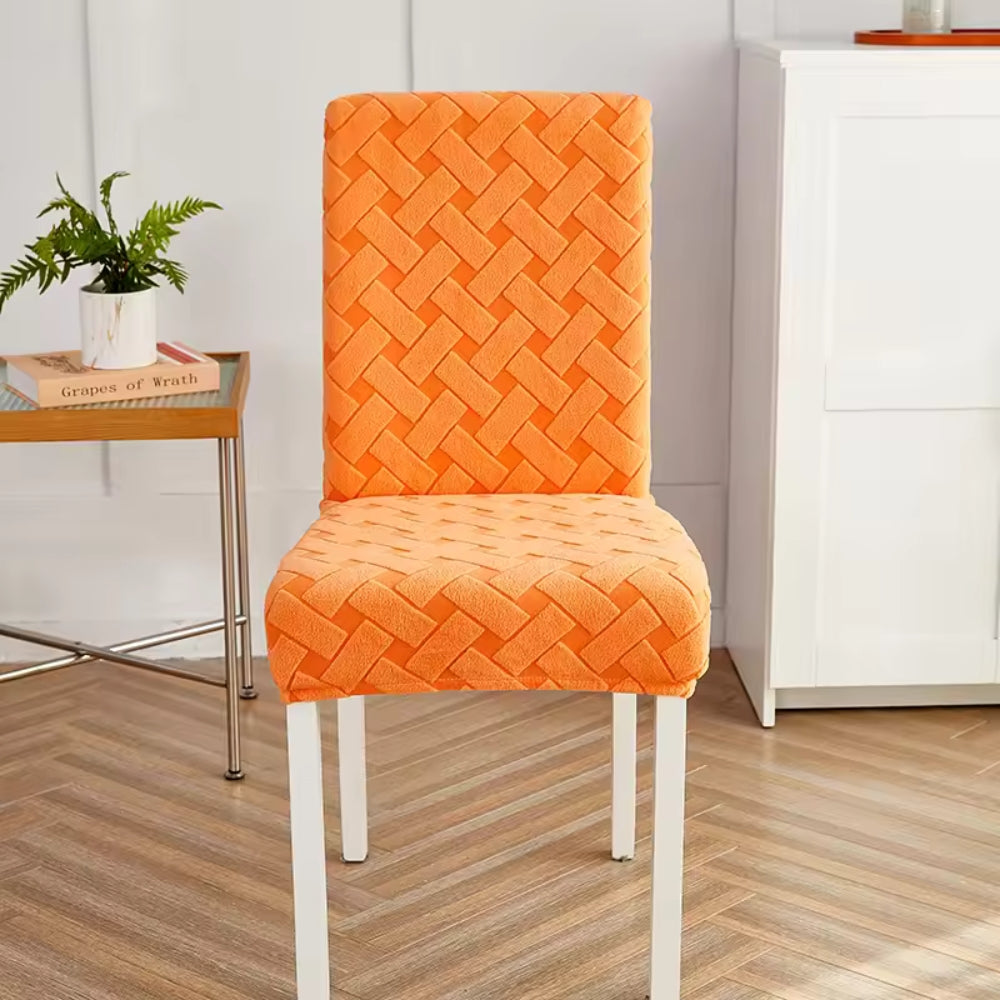 Woven Jacquard Chair Cover Washable Stretch Fabric-Covers & Textiles > Chair Covers-casanuva-Sunset Orange-casanuva
