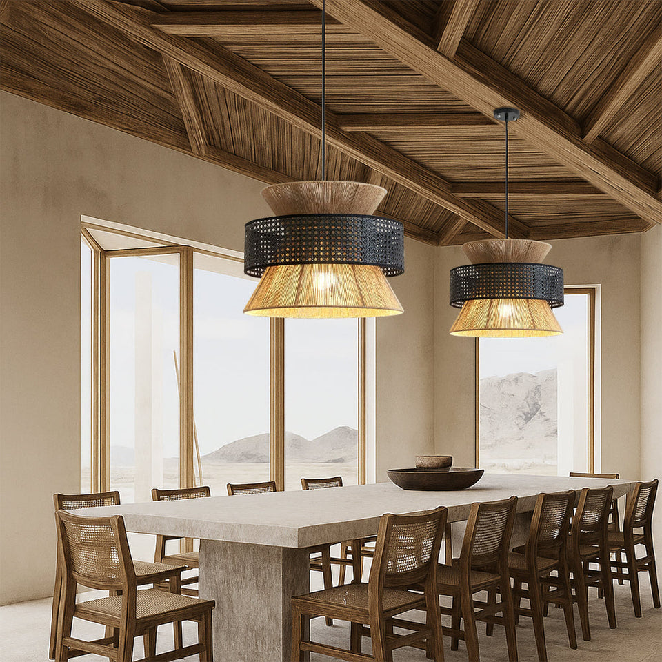 Woven Rattan Wabi-Sabi Pendant Light-Lighting > Pendant Lights-casanuva-casanuva