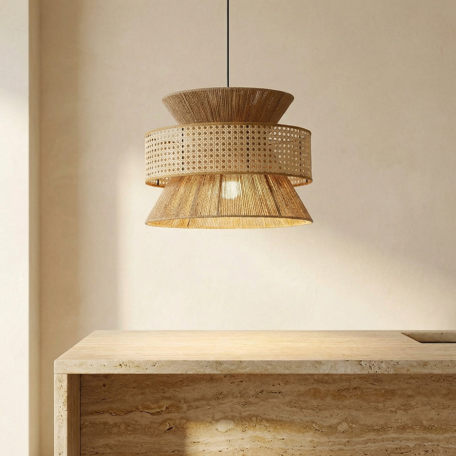 Woven Rattan Wabi-Sabi Pendant Light-Lighting > Pendant Lights-casanuva-casanuva
