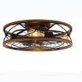 Wrought Iron Cylinder 4-Light Flush Mount Ceiling Fan Light-Lighting > Ceiling Lights-casanuva-casanuva