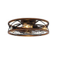 Wrought Iron Cylinder 4-Light Flush Mount Ceiling Fan Light-Lighting > Ceiling Lights-casanuva-casanuva