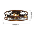 Wrought Iron Cylinder 4-Light Flush Mount Ceiling Fan Light-Lighting > Ceiling Lights-casanuva-casanuva