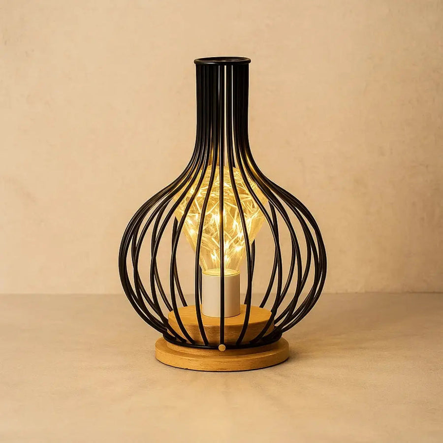 Wrought Iron Table Lamp Rustic Design-Lighting > Table Lamps-casanuva-Decanter-casanuva