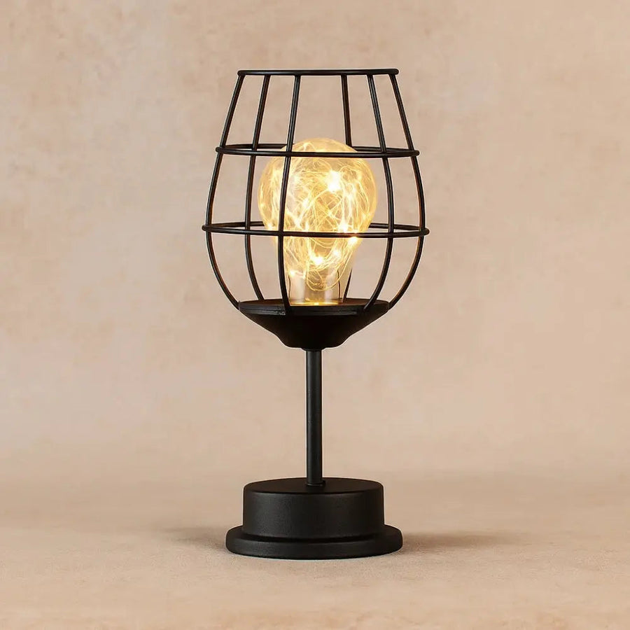 Wrought Iron Table Lamp Rustic Design-Lighting > Table Lamps-casanuva-Wine Glass-casanuva