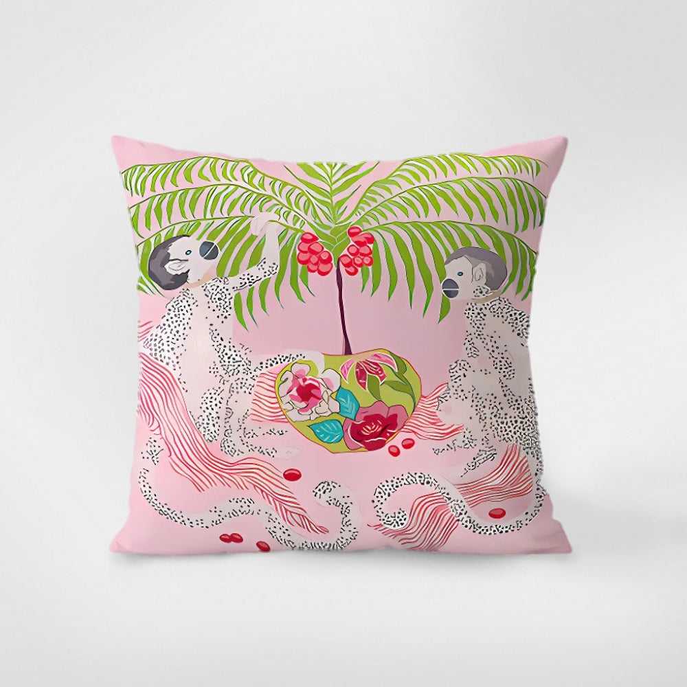 Zebra Tapestry Cushion Cover with Tassels-Covers & Textiles > Cushion Covers-casanuva-Palm Paradise-18"x18"-casanuva