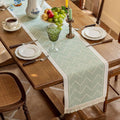 Zigzag Woven Table Runner-Covers & Textiles > Table Runners-casanuva-Sage Green-14"x47"-casanuva